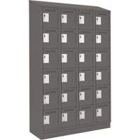 Clean Line Lockerette, 6 -tier, Bank of 4, 48" x 18" x 82", Steel, Charcoal, Rivet (Assembled) CSL Industriel Inc.