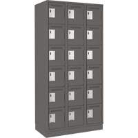 Clean Line Lockerette, 6 -tier, Bank of 3, 36" x 18" x 76", Steel, Charcoal, Rivet (Assembled) CSL Industriel Inc.