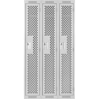 Casiers Clean Line, Bloc de 3, 36" x 12" x 72", Acier, Gris, Rivet (assembl&eacute;), Perfor&eacute; CSL Industriel Inc.
