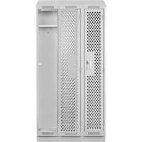 Casiers Clean Line, Bloc de 3, 36" x 18" x 82", Acier, Gris, Rivet (assembl&eacute;), Perfor&eacute; CSL Industriel Inc.