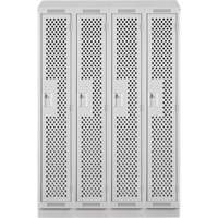 Casiers Clean Line, Bloc de 4, 48" x 18" x 82", Acier, Gris, Rivet (assembl&eacute;), Perfor&eacute; CSL Industriel Inc.