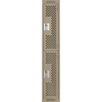 Casiers Clean Line, 2 niveaux, 12" x 15" x 72", Acier, Beige, Rivet (assembl&eacute;), Perfor&eacute; CSL Industriel Inc.