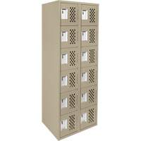 Assembled Lockerettes Clean Line Perforated Economy Lockers, 6 -tier, Bank of 2, 18" x 72" x 12", Steel CSL Industriel Inc.