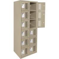 Assembled Lockerettes Clean Line Perforated Economy Lockers, 6 -tier, Bank of 2, 18" x 72" x 12", Steel CSL Industriel Inc.