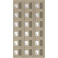 Petit casier perfor&eacute; Clean-Line, 6 niveaux, Bloc de 3, 15" x 72" x 12", Acier CSL Industriel Inc.