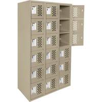 Petit casier perfor&eacute; Clean-Line, 6 niveaux, Bloc de 3, 15" x 72" x 12", Acier CSL Industriel Inc.