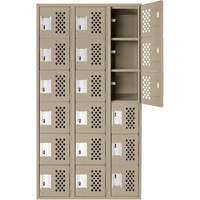 Petit casier perfor&eacute; Clean-Line, 6 niveaux, Bloc de 3, 15" x 72" x 12", Acier CSL Industriel Inc.