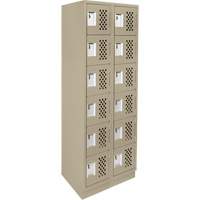 Assembled Lockerettes Clean Line Perforated Economy Lockers, 6 -tier, Bank of 2, 18" x 72" x 12", Steel CSL Industriel Inc.