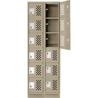 Assembled Lockerettes Clean Line Perforated Economy Lockers, 6 -tier, Bank of 2, 18" x 72" x 12", Steel CSL Industriel Inc.