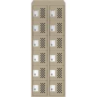 Clean-Line Perforated Lockerette, 6 -tier, Bank of 2, 12" x 72" x 12", Steel CSL Industriel Inc.