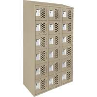 Clean-Line Perforated Lockerette, 6 -tier, Bank of 3, 12" x 72" x 12", Steel CSL Industriel Inc.
