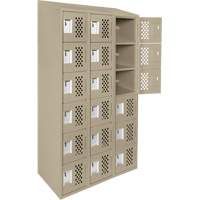 Clean-Line Perforated Lockerette, 6 -tier, Bank of 3, 12" x 72" x 12", Steel CSL Industriel Inc.