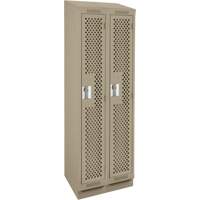 Clean Line Lockers, Bank of 2, 24" x 18" x 82", Steel, Beige, Rivet (Assembled), Perforated CSL Industriel Inc.