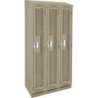 Casiers Clean Line, Bloc de 3, 36" x 18" x 82", Acier, Beige, Rivet (assembl&eacute;), Perfor&eacute; CSL Industriel Inc.
