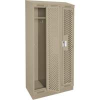 Casiers Clean Line, Bloc de 3, 36" x 18" x 82", Acier, Beige, Rivet (assembl&eacute;), Perfor&eacute; CSL Industriel Inc.