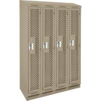 Casiers Clean Line, Bloc de 4, 48" x 18" x 82", Acier, Beige, Rivet (assembl&eacute;), Perfor&eacute; CSL Industriel Inc.