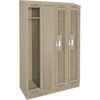 Casiers Clean Line, Bloc de 4, 48" x 18" x 82", Acier, Beige, Rivet (assembl&eacute;), Perfor&eacute; CSL Industriel Inc.