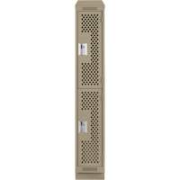 Casiers Clean Line, 2 niveaux, 12" x 12" x 82", Acier, Beige, Rivet (assembl&eacute;), Perfor&eacute; CSL Industriel Inc.