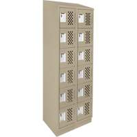 Assembled Lockerettes Clean Line Perforated Economy Lockers, 6 -tier, Bank of 2, 18" x 72" x 12", Steel CSL Industriel Inc.