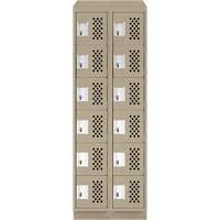 Assembled Lockerettes Clean Line Perforated Economy Lockers, 6 -tier, Bank of 2, 18" x 72" x 12", Steel CSL Industriel Inc.