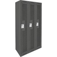 Casiers Clean Line, Bloc de 3, 36" x 12" x 72", Acier, Charbon, Rivet (assembl&eacute;), Perfor&eacute; CSL Industriel Inc.