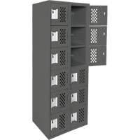 Assembled Lockerettes Clean Line Perforated Economy Lockers, 6 -tier, Bank of 2, 18" x 72" x 12", Steel CSL Industriel Inc.