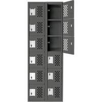 Assembled Lockerettes Clean Line Perforated Economy Lockers, 6 -tier, Bank of 2, 18" x 72" x 12", Steel CSL Industriel Inc.