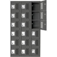 Petit casier perfor&eacute; Clean-Line, 6 niveaux, Bloc de 3, 15" x 72" x 12", Acier CSL Industriel Inc.