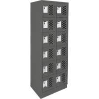 Petits casiers &eacute;conomiques assembl&eacute;s et perfor&eacute;s Clean Line, 6 niveaux, Bloc de 2, 18" x 72" x 12", Acier CSL Industriel Inc.