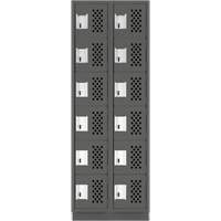 Petits casiers &eacute;conomiques assembl&eacute;s et perfor&eacute;s Clean Line, 6 niveaux, Bloc de 2, 18" x 72" x 12", Acier CSL Industriel Inc.