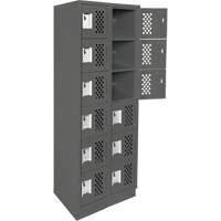 Petits casiers &eacute;conomiques assembl&eacute;s et perfor&eacute;s Clean Line, 6 niveaux, Bloc de 2, 18" x 72" x 12", Acier CSL Industriel Inc.