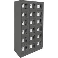 Assembled Lockerettes Clean Line Perforated Economy Lockers, 6 -tier, Bank of 3, 18" x 72" x 12", Steel CSL Industriel Inc.