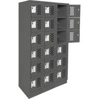 Assembled Lockerettes Clean Line Perforated Economy Lockers, 6 -tier, Bank of 3, 18" x 72" x 12", Steel CSL Industriel Inc.