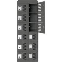 Petit casier perfor&eacute; Clean-Line, 6 niveaux, Bloc de 2, 12" x 72" x 12", Acier CSL Industriel Inc.