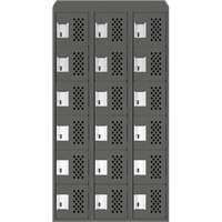 Clean-Line Perforated Lockerette, 6 -tier, Bank of 3, 12" x 72" x 12", Steel CSL Industriel Inc.