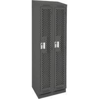 Clean Line Lockers, Bank of 2, 24" x 18" x 82", Steel, Charcoal, Rivet (Assembled), Perforated CSL Industriel Inc.