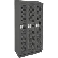 Casiers Clean Line, Bloc de 3, 36" x 18" x 82", Acier, Charbon, Rivet (assembl&eacute;), Perfor&eacute; CSL Industriel Inc.