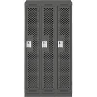 Casiers Clean Line, Bloc de 3, 36" x 18" x 82", Acier, Charbon, Rivet (assembl&eacute;), Perfor&eacute; CSL Industriel Inc.