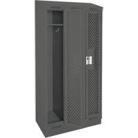 Casiers Clean Line, Bloc de 3, 36" x 18" x 82", Acier, Charbon, Rivet (assembl&eacute;), Perfor&eacute; CSL Industriel Inc.
