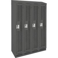 Clean Line Lockers, Bank of 4, 48" x 18" x 82", Steel, Charcoal, Rivet (Assembled), Perforated CSL Industriel Inc.