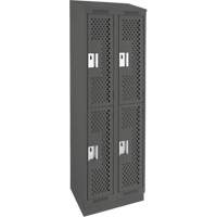 Casiers Clean Line, 2 niveaux, Bloc de 2, 24" x 12" x 82", Acier, Charbon, Rivet (assembl&eacute;), Perfor&eacute; CSL Industriel Inc.