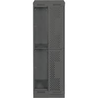 Casiers Clean Line, 2 niveaux, Bloc de 2, 24" x 12" x 82", Acier, Charbon, Rivet (assembl&eacute;), Perfor&eacute; CSL Industriel Inc.