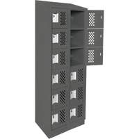Assembled Lockerettes Clean Line Perforated Economy Lockers, 6 -tier, Bank of 2, 18" x 72" x 12", Steel CSL Industriel Inc.
