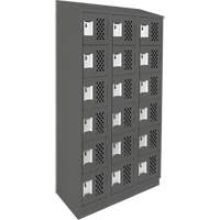 Assembled Lockerettes Clean Line Perforated Economy Lockers, 6 -tier, Bank of 3, 18" x 72" x 12", Steel CSL Industriel Inc.