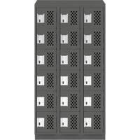 Assembled Lockerettes Clean Line Perforated Economy Lockers, 6 -tier, Bank of 3, 18" x 72" x 12", Steel CSL Industriel Inc.