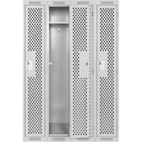 Casiers Clean Line, Bloc de 4, 48" x 12" x 72", Acier, Gris, Rivet (assembl&eacute;), Perfor&eacute; CSL Industriel Inc.