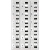 Petit casier perfor&eacute; Clean-Line, 6 niveaux, Bloc de 3, 15" x 72" x 12", Acier CSL Industriel Inc.