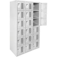 Petit casier perfor&eacute; Clean-Line, 6 niveaux, Bloc de 3, 15" x 72" x 12", Acier CSL Industriel Inc.