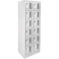 Petits casiers &eacute;conomiques assembl&eacute;s et perfor&eacute;s Clean Line, 6 niveaux, Bloc de 2, 18" x 72" x 12", Acier CSL Industriel Inc.