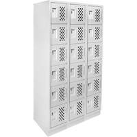 Assembled Lockerettes Clean Line Perforated Economy Lockers, 6 -tier, Bank of 3, 18" x 72" x 12", Steel CSL Industriel Inc.